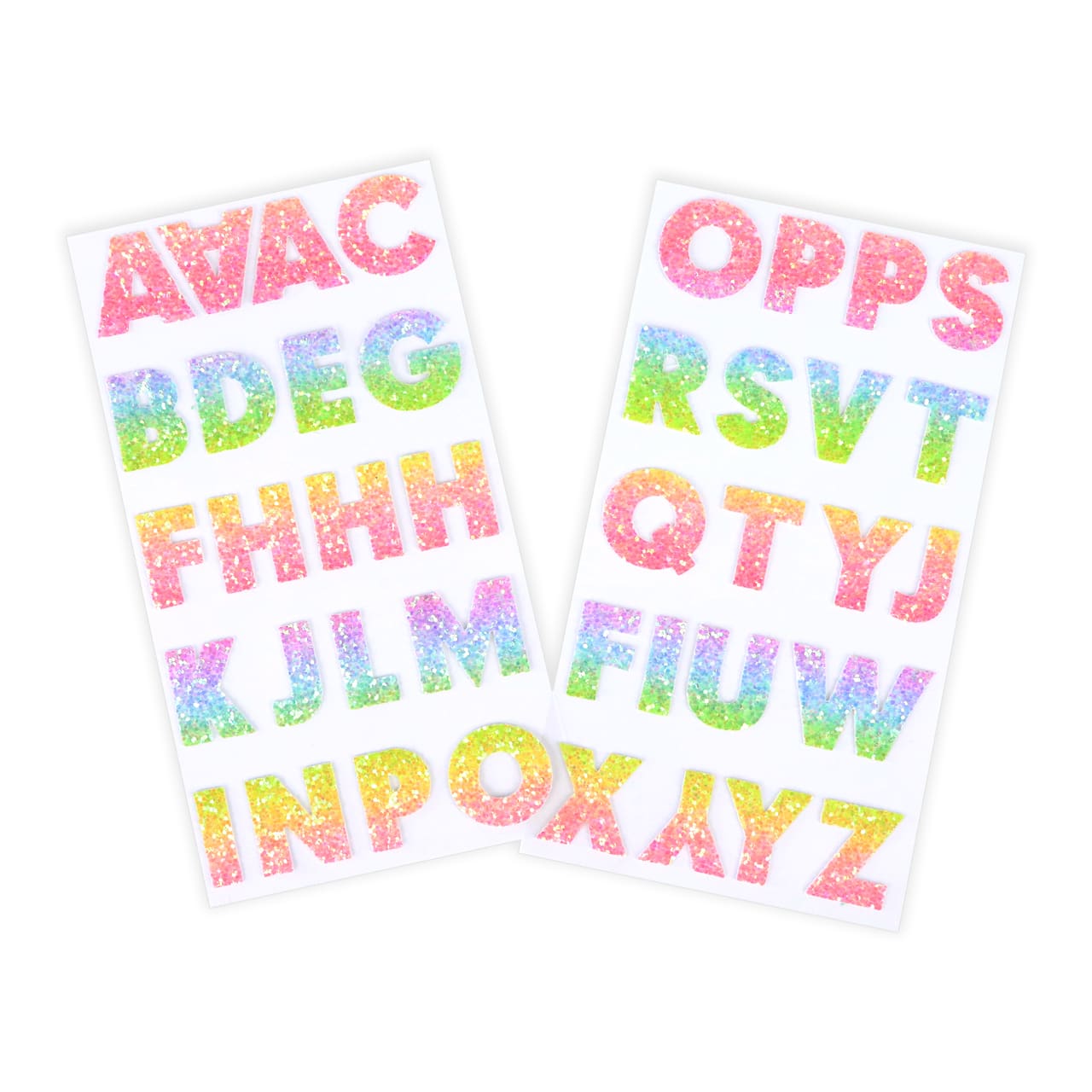 12 Pack: Rainbow Glitter Alphabet Stickers by Recollections™